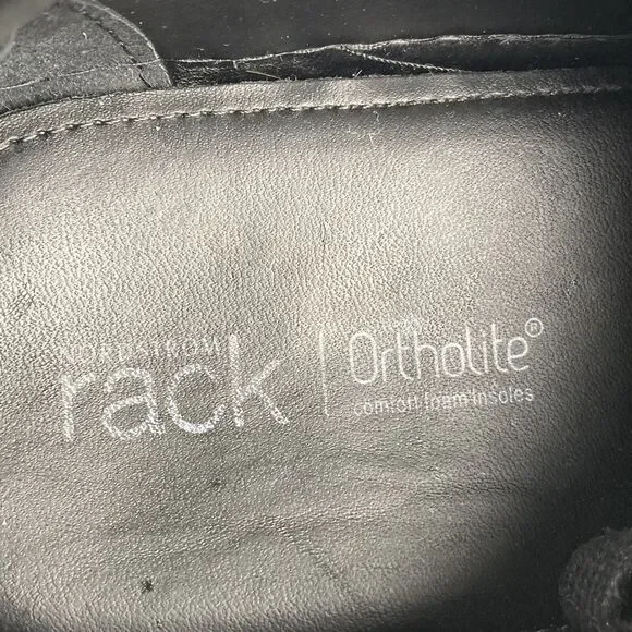 Nordstrom Rack Shoes Mens Sz 11 Black Ortholite Leather Comfort Casual Sneakers - Picture 12 of 13